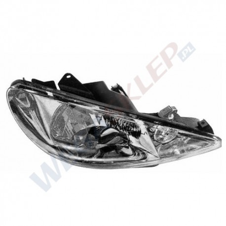 Reflektor przedni Peugeot 206 2h7 09/98 Sport   206 2003   lewy przystosowany do korekt.