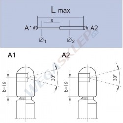 Sprężyna gazowa GS0023 Ford Fiesta II