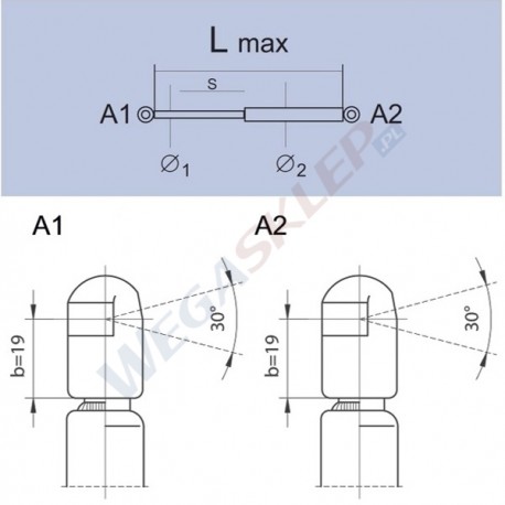 Sprężyna gazowa GS0080 Fiat Cinquecento, Fiat Seicento