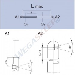 Sprężyna gazowa GS0125 Ford Mondeo I