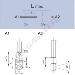 Sprężyna gazowa GS0534 BMW Seria 5 (E39)