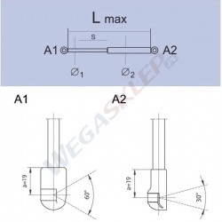 Sprężyna gazowa GS0768 Fiat Idea (135, 235), Lancia Musa (184)