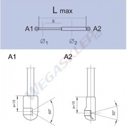 Sprężyna gazowa GS0768 Fiat Idea (135, 235), Lancia Musa (184)