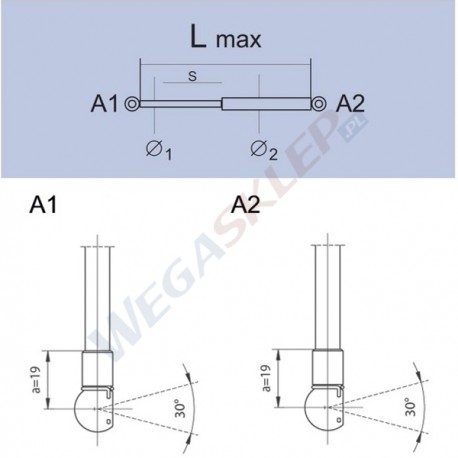 Sprężyna gazowa GS0813 Audi A4 Avant (8Ed) B7