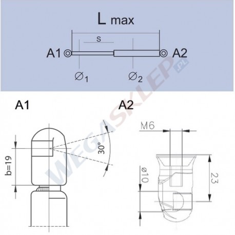 Sprężyna gazowa GS0922 Hyundai H 1