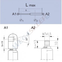 Sprężyna gazowa GS0982 Mercedes Benz R (W251,V251) L