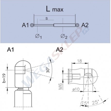 Sprężyna gazowa GS1010 Hyundai Xg