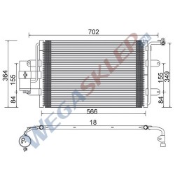 Skraplacz Magneti Marelli BCQ238 Audi A3, TT Seat Leon, Toledo Skoda Octavial Volkswagen Bora, Golf III, Golf IV