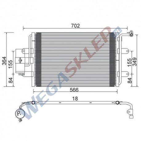 Skraplacz Magneti Marelli BCQ238 Audi A3, TT Seat Leon, Toledo Skoda Octavial Volkswagen Bora, Golf III, Golf IV