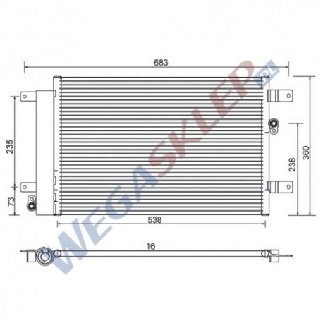 Skraplacz Magneti Marelli BCQ378 Ford Galaxy Seat Alhambra Volkswagen Sharan