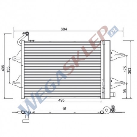 Skraplacz Magneti Marelli BCQ381 Seat Cordoba, Ibiza IV Skoda Fabia Volkswagen Fox, Polo