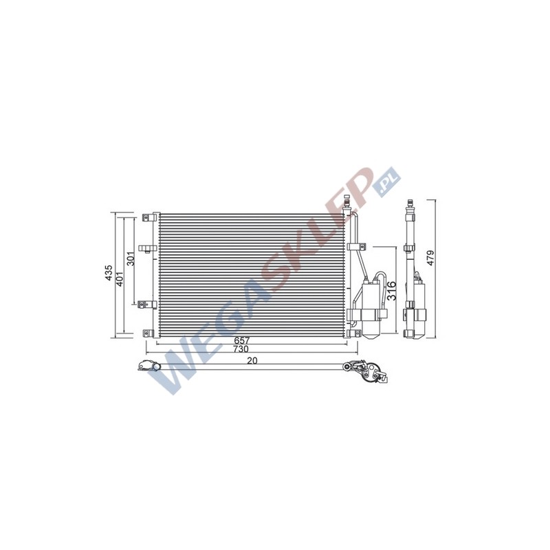 Skraplacz Magneti Marelli 350203488003 Bcq488 Volvo Xc70 C70 I S60 S80 V70 Ii, 350203488003,