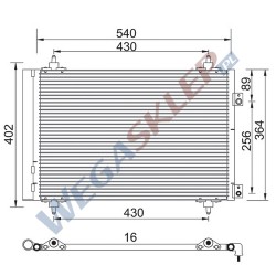 Skraplacz Magneti Marelli BCQ602 Citroën Berlingo C4 Picasso C4 Grand Picasso DS4 Peugeot 3008 5008 307 308 Partner