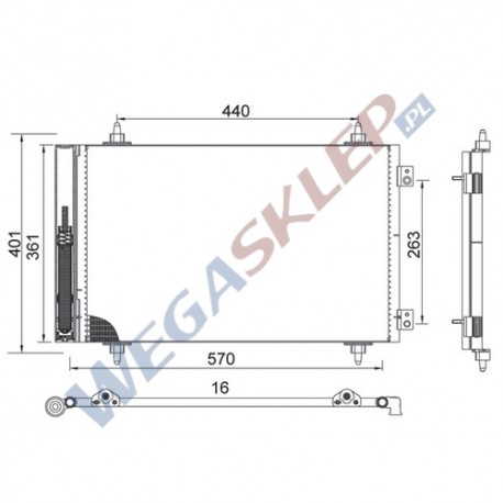 Skraplacz Magneti Marelli BCQ710 Citroën C8 Jumpy Fiat Scudo Ulysse Peugeot 807 Expert