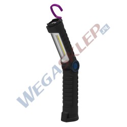 Latarka warsztatowa ręczna Led COB 3W + UV obrotowa