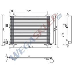 Skraplacz Magneti Marelli BCQ004 Citroën C5, C6 Peugeot  407