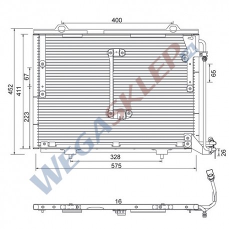 Skraplacz Magneti Marelli BCQ016 Mercedes C (S202)(W202), Clk (C208), E (S210)(W210)