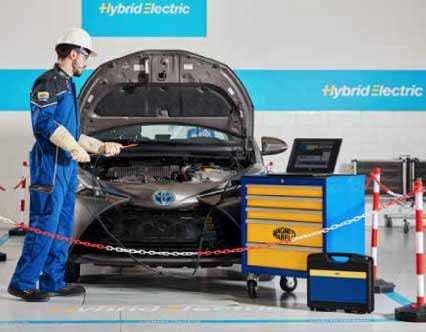 Zestaw wyposażenia stanowiska do obsługi pojazdów elektrycznych i hybrydowych