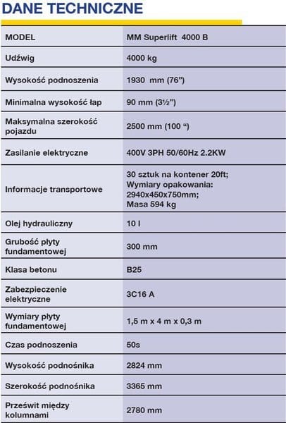 Zdjęcie miniatura produktu MM Superlift 4000B 230V