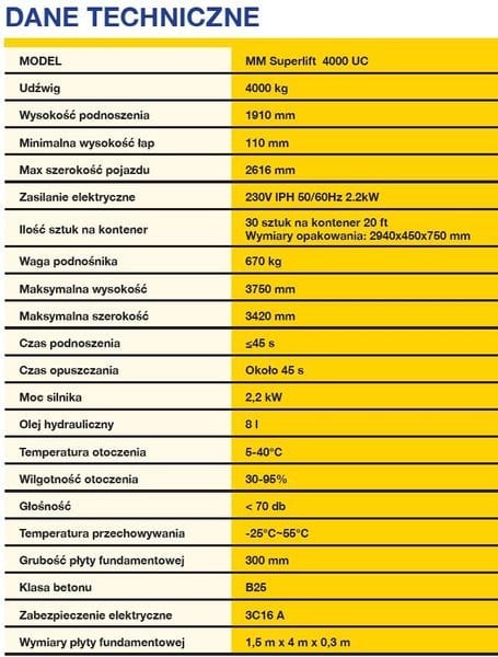 Zdjęcie miniatura produktu MM Superlift 4000UC 230V