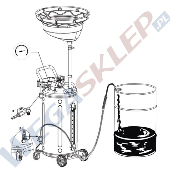 Zdjęcie miniatura produktu Zlewarka do oleju 80L MM OD-05 z pomiarem ilości