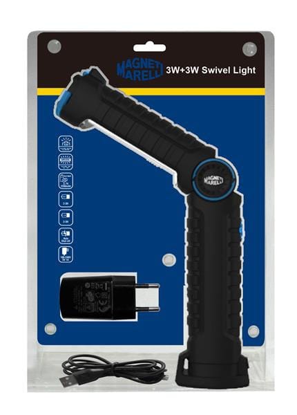 Zdjęcie miniatura produktu Latarka warsztatowa LED COB 3W + 3W obrotowa
