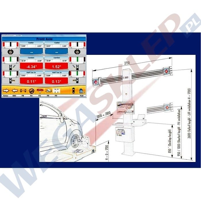 Zdjęcie miniatura produktu Urządzenie do geometrii kół C880 wersja na kanał.