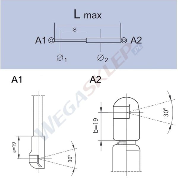 Zdjęcie miniatura produktu Sprężyna gazowa GS0607 Hyundai Matrix (Fc)
