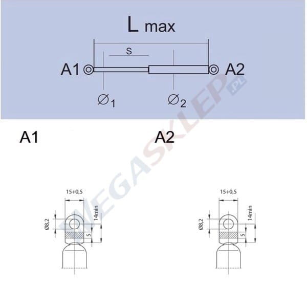 Zdjęcie miniatura produktu Sprężyna gazowa GS0608 Lancia Dedra (835)