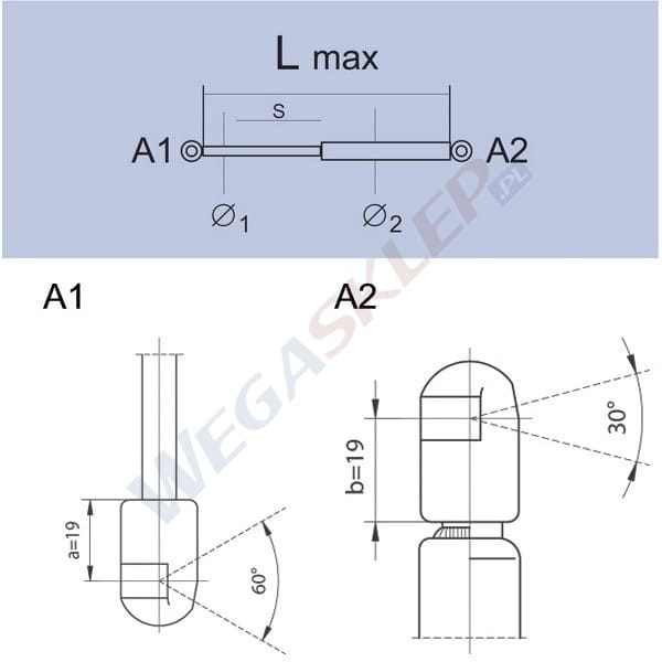 Zdjęcie miniatura produktu Sprężyna gazowa GS0803 Audi A6 (4F2), A6 (4F5) Avant