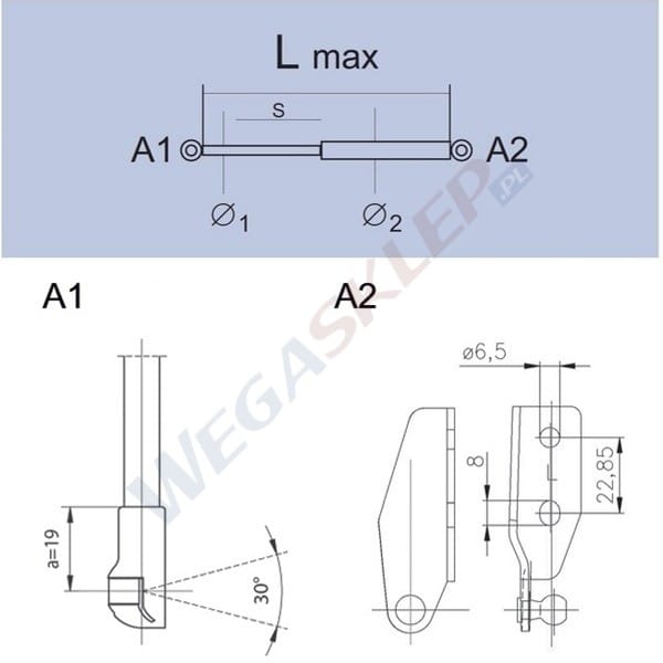 Zdjęcie miniatura produktu Sprężyna gazowa GS0905 Mazda 323 VI (Bj)