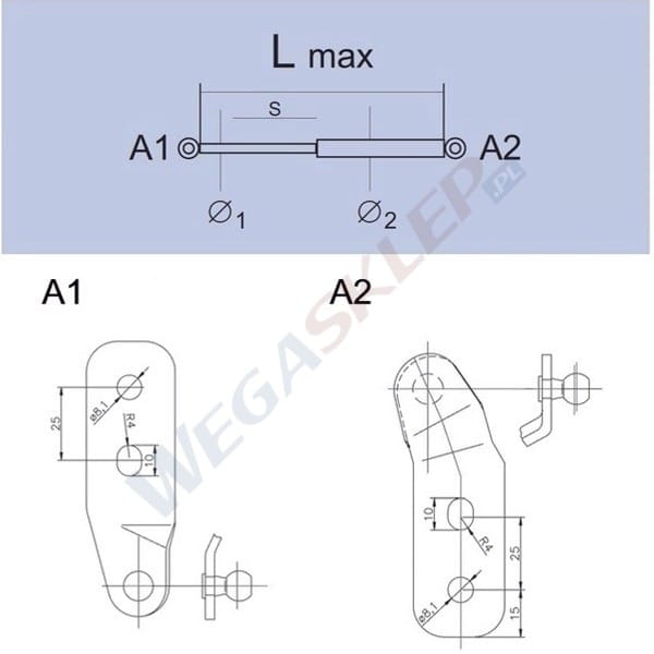 Zdjęcie miniatura produktu Sprężyna gazowa GS0912 Mazda 626 V (Gf)