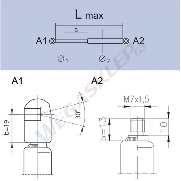 Zdjęcie miniatura produktu Sprężyna gazowa GS0983 Mercedes Benz R (W251,V251) R