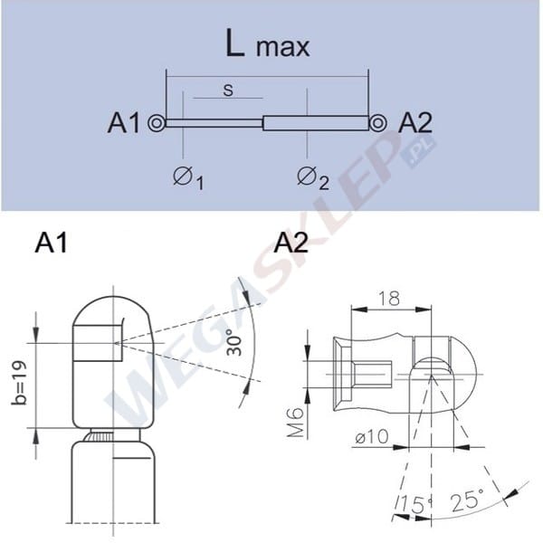 Zdjęcie miniatura produktu Sprężyna gazowa GS1010 Hyundai Xg