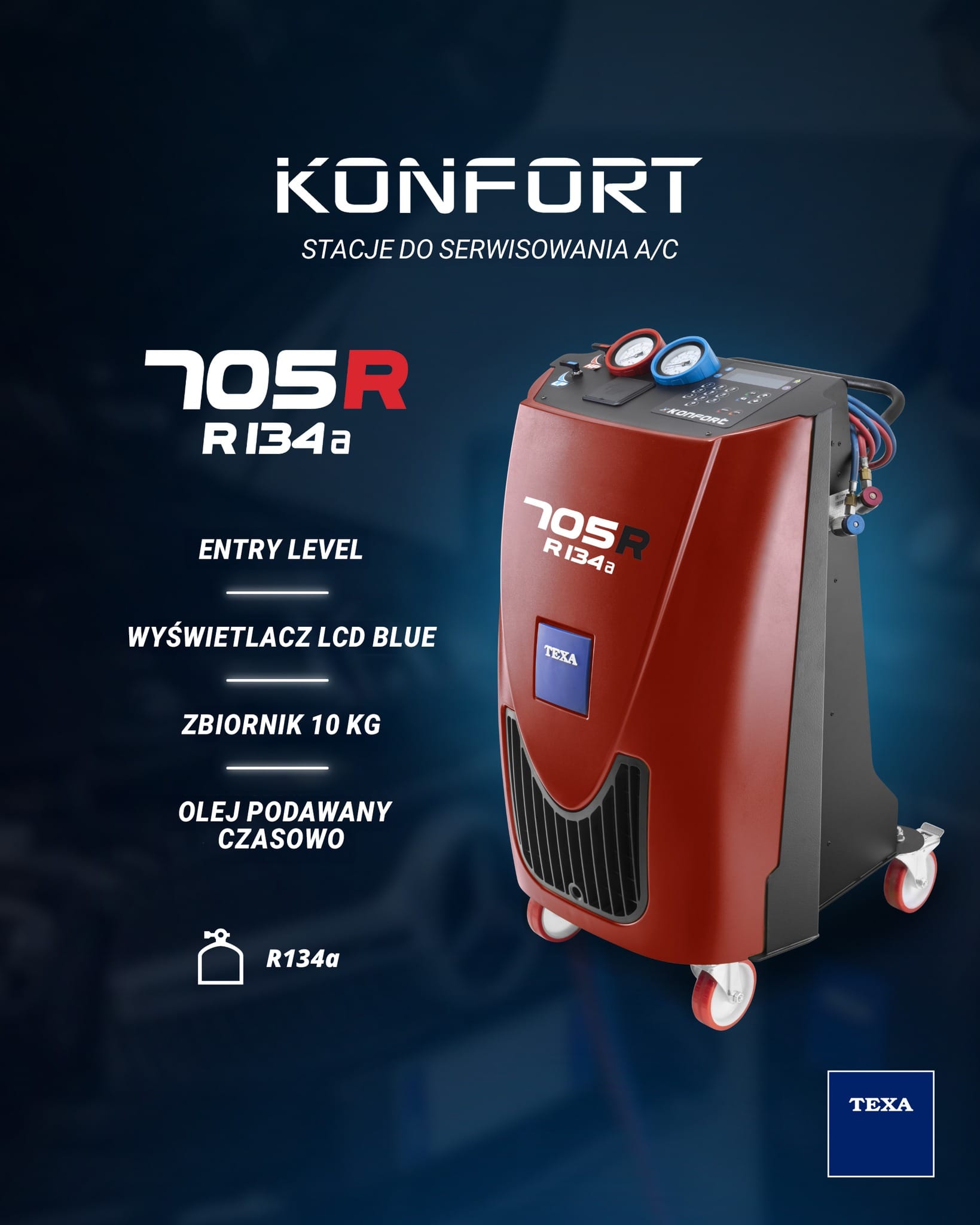 Zdjęcie miniatura produktu Stacja klimatyzacji KONFORT 705r R134a