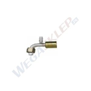 Zdjęcie miniatura produktu Złącze, żeński o ring, 90° port 134a nr 12 aluminium z tuleją