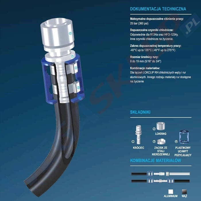 Zdjęcie miniatura produktu Złączka aluminiowa LOKCLIP/rura  Al 9,53-06