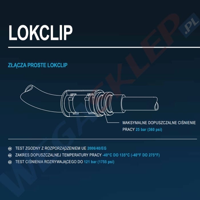 Zdjęcie miniatura produktu Złączka aluminiowa LOKCLIP/rura  Al 9,53-06