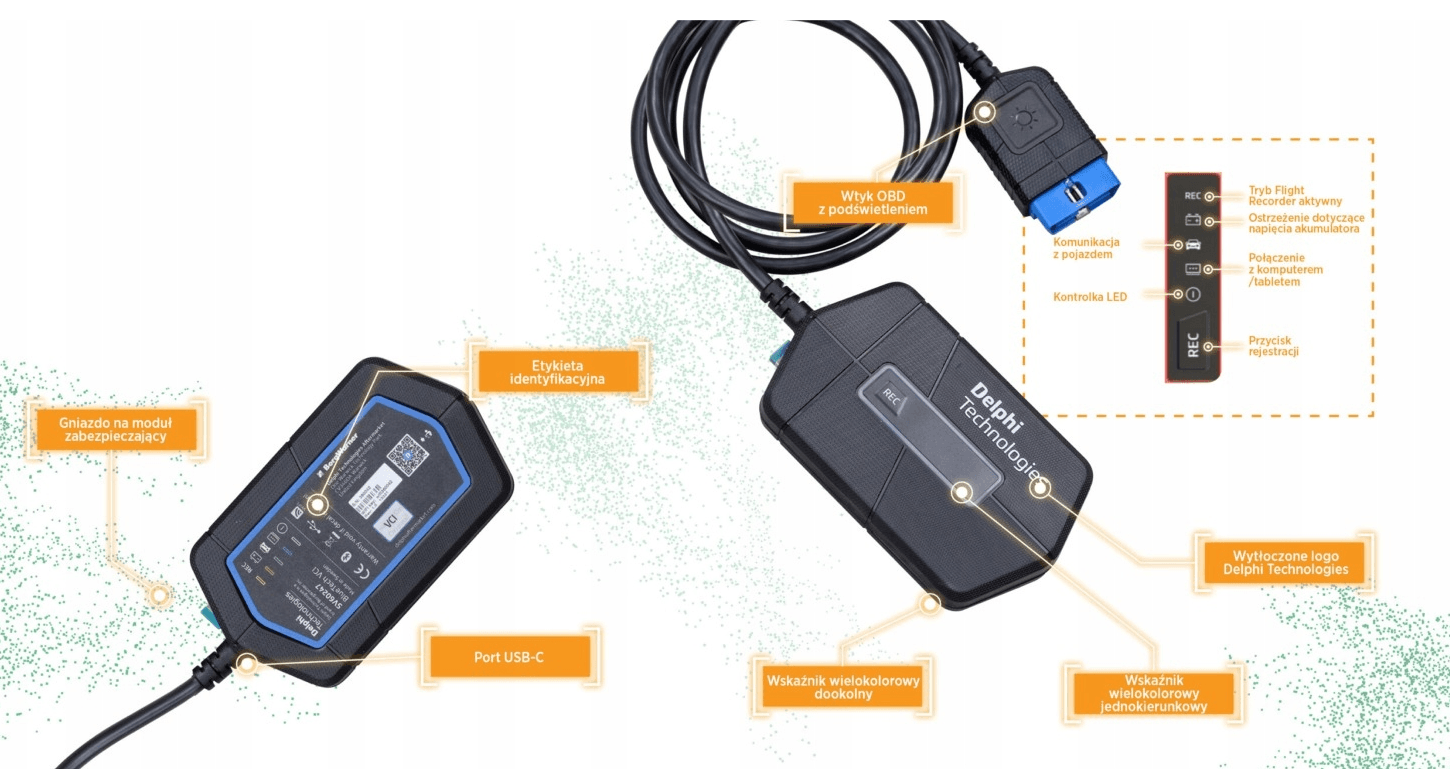Zdjęcie miniatura produktu Tester diagnostyczny Delphi DS180E BlueTech z oprogramowaniem CAR