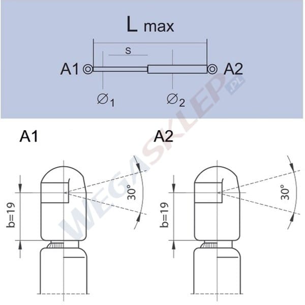 Zdjęcie produktu Sprężyna gazowa GS0381 Audi A4 (8E2,B6), A4 Avant (8E5,B6)