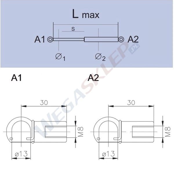 Zdjęcie produktu Sprężyna gazowa GS0578 Opel Corsa A
